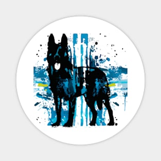 Belgian Shepherd Cross Stencil Artwork Magnet